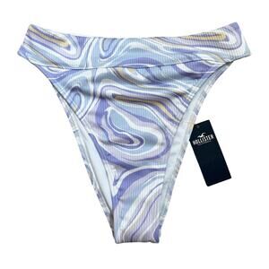 Hollister|Swim High Rise/Cut Bottoms|Purple/White/Yellow|NWT|SZ XS‎